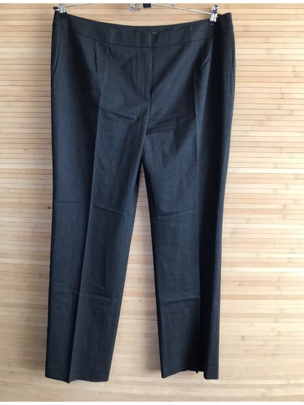 NWT $388 Lafayette 148 New York Barrow Wool blend Dress Pants Trousers smoke 18W